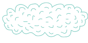 Blue and white animated gif cloud hovering.